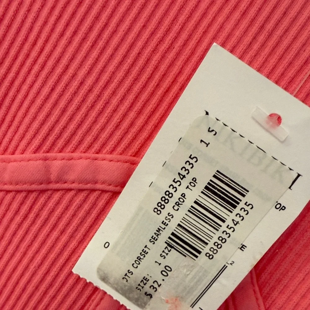 NIKIBIKI Women's Corset Seamless Ribbed Pink Crop Top O/S NWT - Picture 2 of 4
